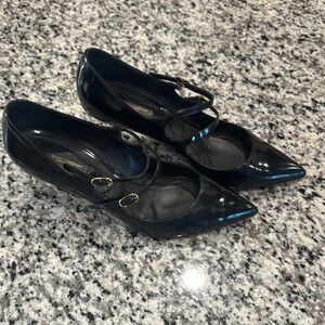 Dolce And Gabbana double buckle black, low heel dress shoe